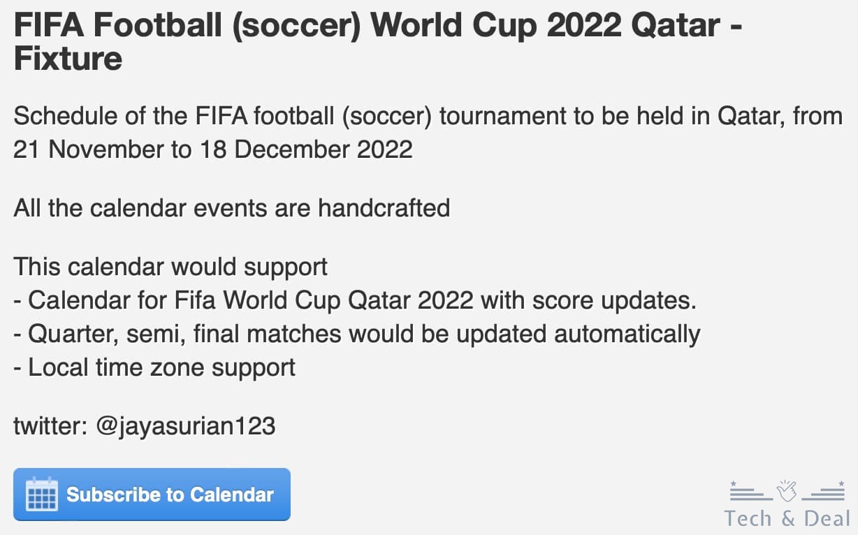 world cup 2022 calendar